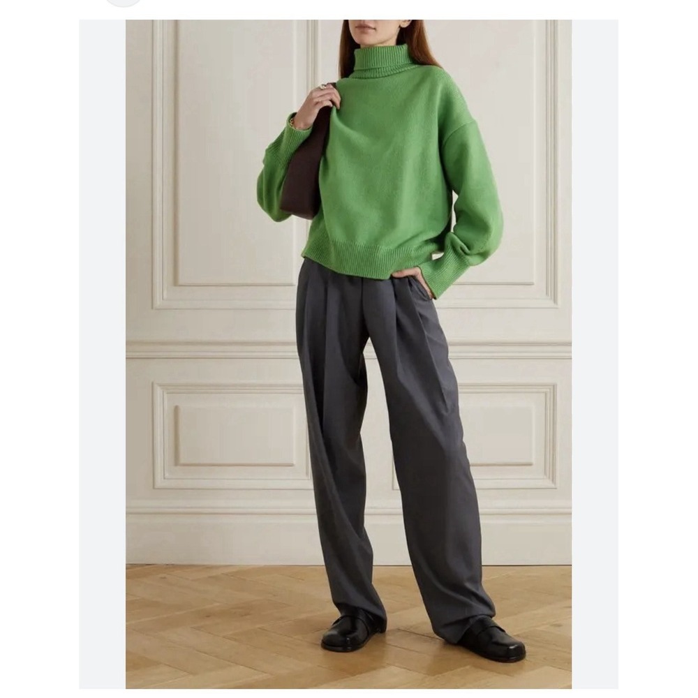 THE FRANKIE SHOP Joya Merino Wool Turtleneck in Green Women's XS/Small